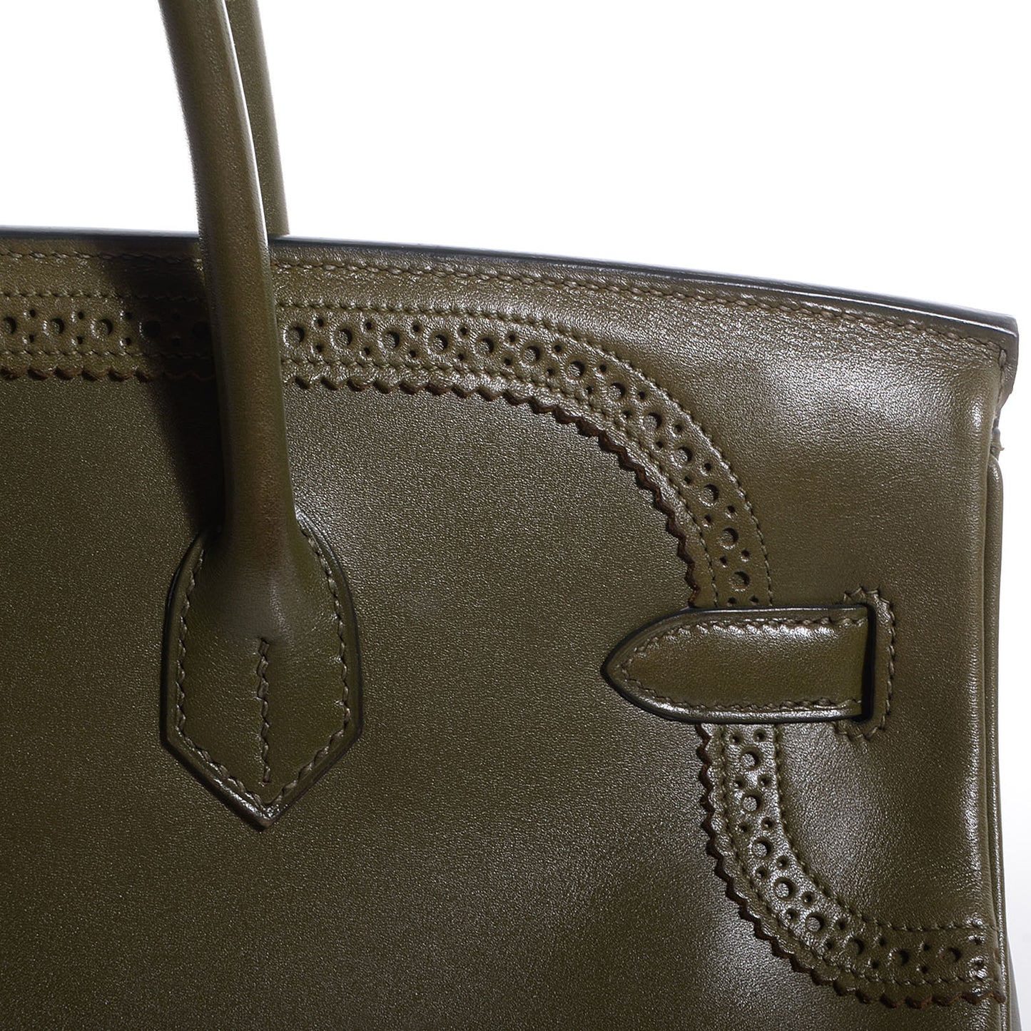 Tadelakt Ghillies Birkin 35 Vert Veronese