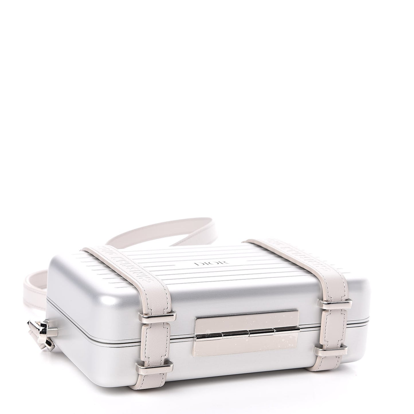 X RIMOWA Aluminum Personal Clutch On Strap Silver