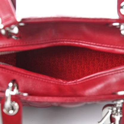 Christian Dior Lambskin Cannage Medium Lady Dior Red 4 of 8