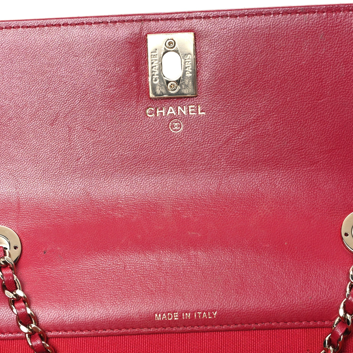 Chanel Lambskin Quilted Trendy CC Dual Handle Clutch With Chain Red 6 of 13