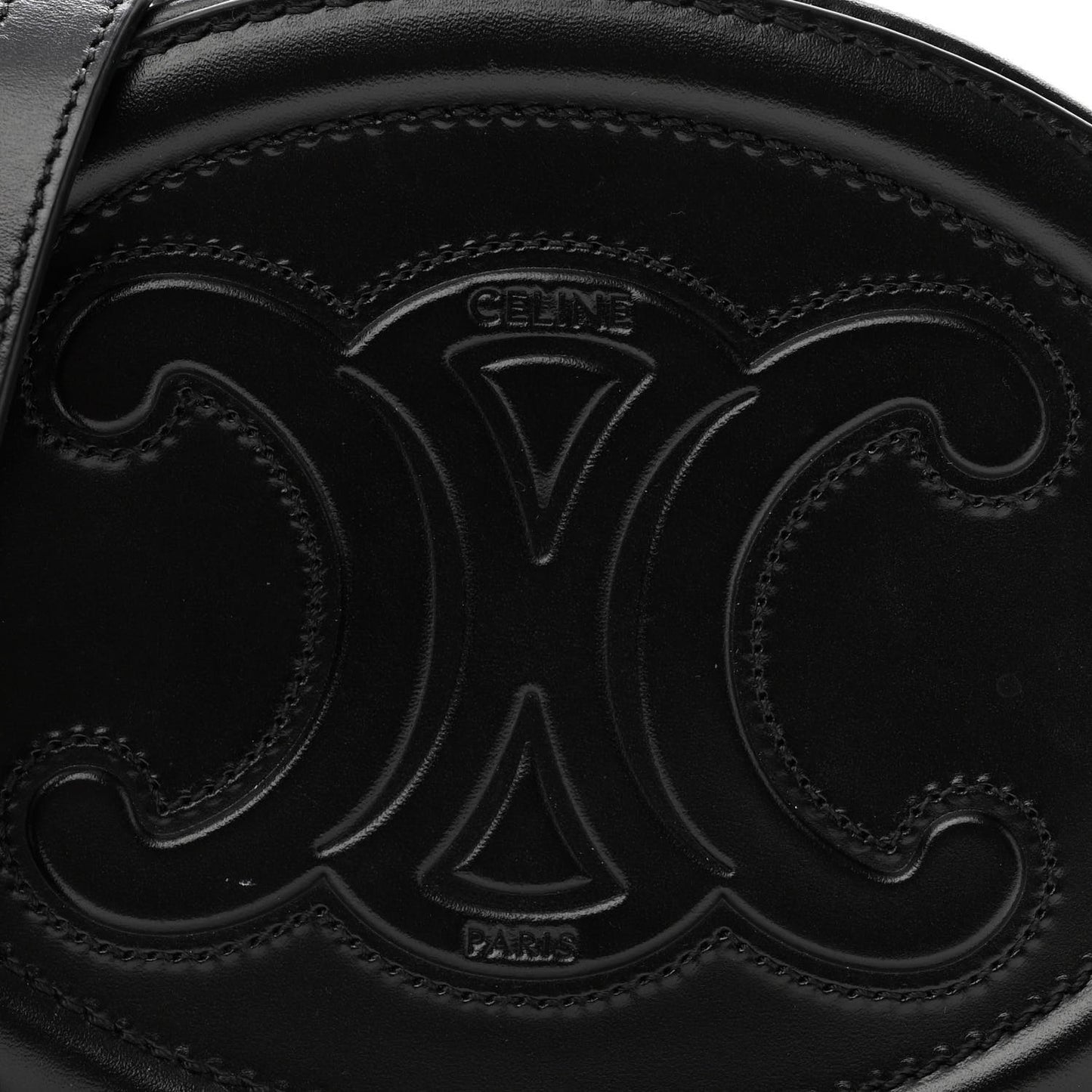 Smooth Calfskin Oval Purse Crossbody Black