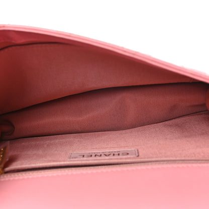 Chanel Lambskin Quilted Large Pearl Chain Flap Bag Pink 5 of 9