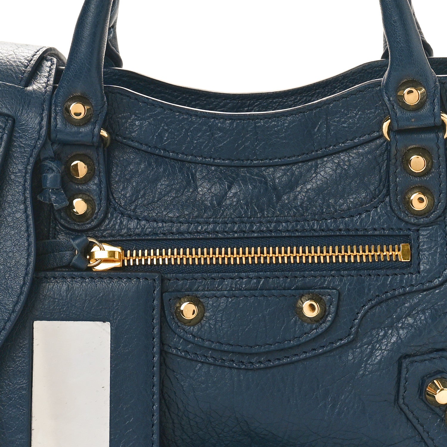 Balenciaga Agneau Classic Gold Hardware Mini City Bleu De Minuit 8 of 10