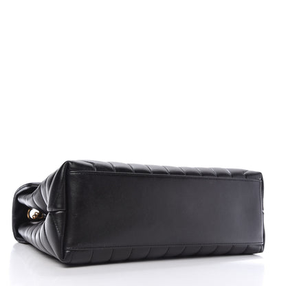 Saint Laurent Calfskin Y Quilted Monogram Medium Loulou Chain Satchel Black 4 of 10