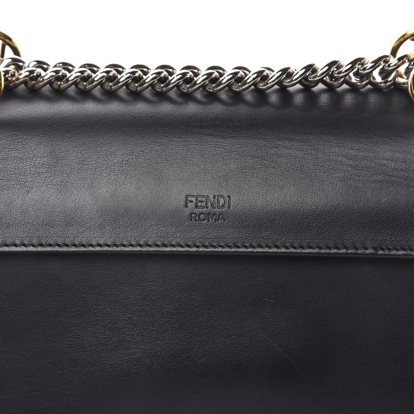 Vitello Century Velvet F is Fendi FF Small Kan I Shoulder Bag Black Tobacco