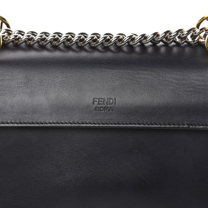 Fendi Vitello Century Velvet F is Fendi FF Small Kan I Shoulder Bag Black Tobacco 14 of 15