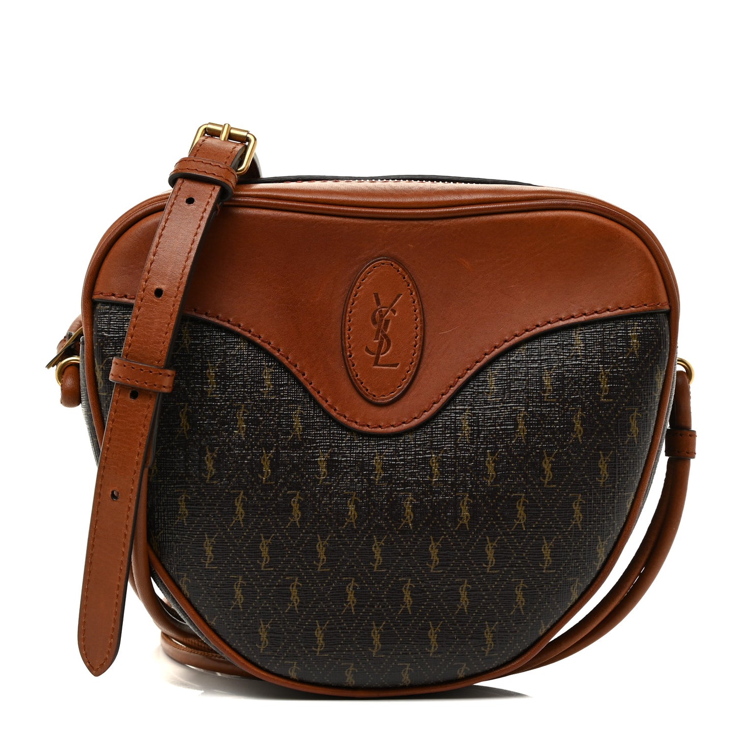 Canvas Smooth Calfskin Le Monogramme Coeur Crossbody Chestnut