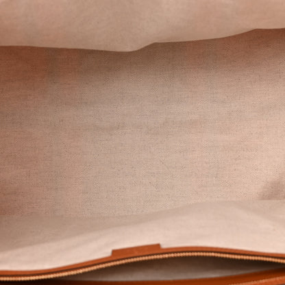 Gucci Canvas Calfskin Web Large Interlocking G Tote Bag Vibrant Orange Hazel Brown 5 of 9