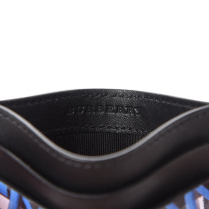 Burberry Calfskin Vintage Check Graffiti Print Card Holder Blue 6 of 8