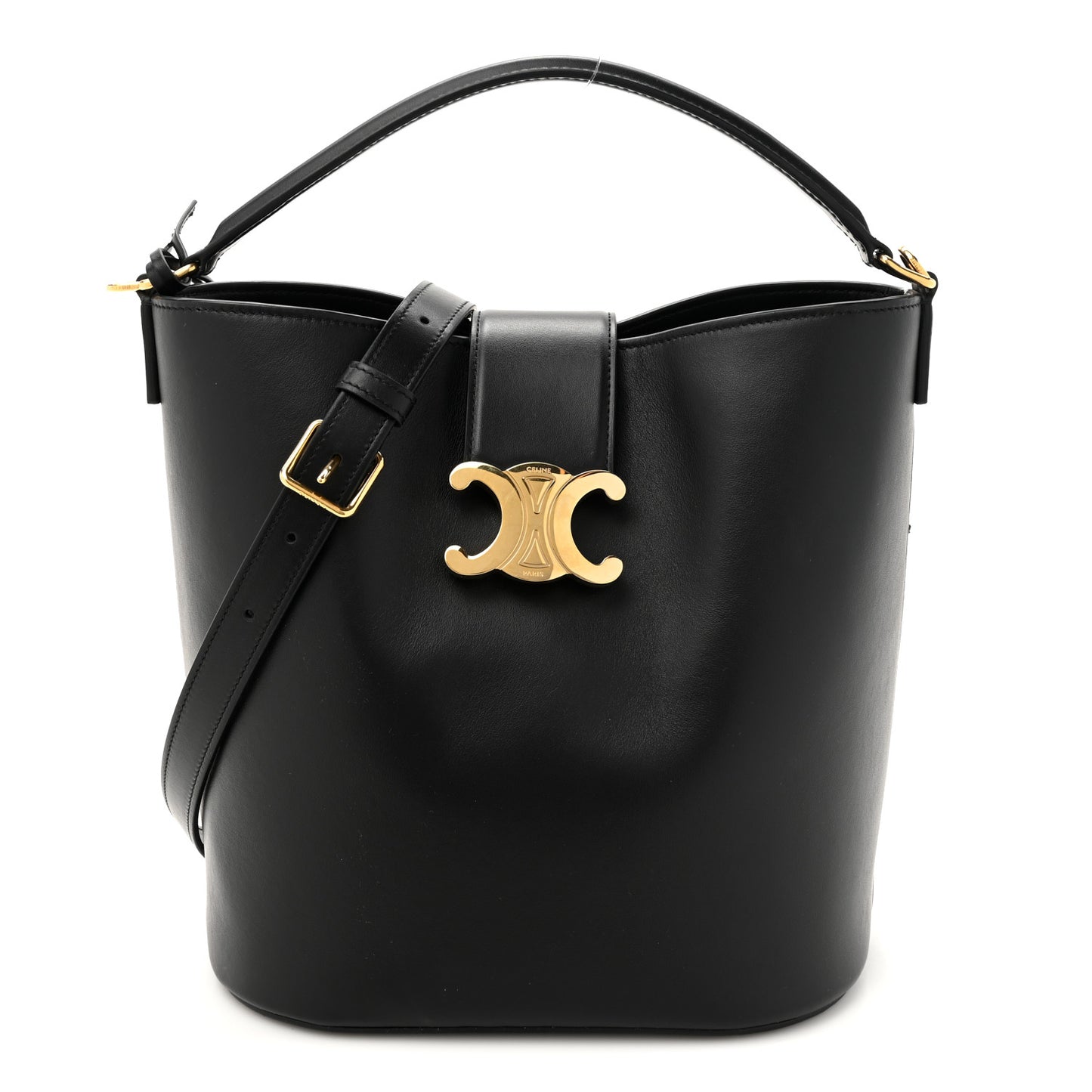 Smooth Calfskin Triomphe Medium Louise Bag Black