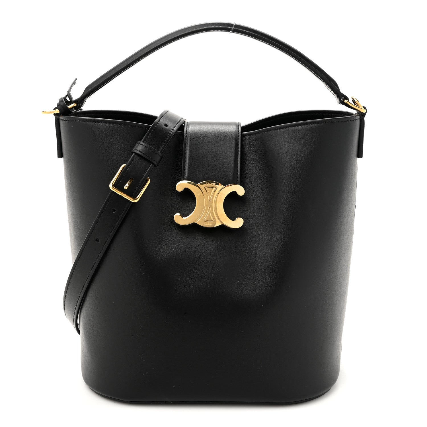Celine Smooth Calfskin Triomphe Medium Louise Bag Black 1 of 11