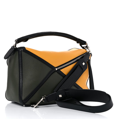 Loewe Calfskin Small Puzzle Bag Khaki Yellow 3 of 12