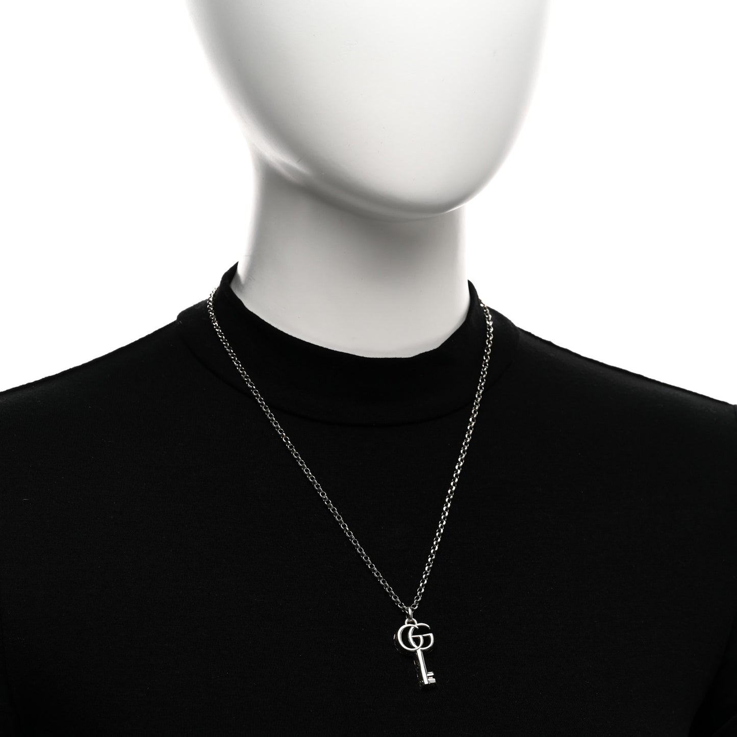 Sterling Silver Double G Key Pendant Necklace