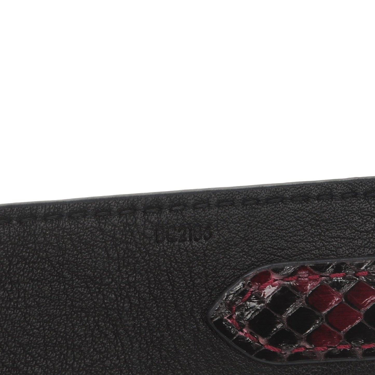 Python Calf Bandouliere Shoulder Strap Burgundy Black