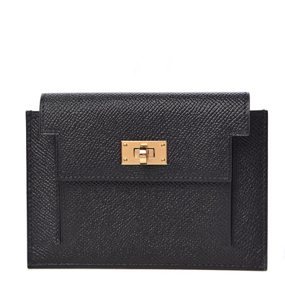 Hermes Epsom Kelly Pocket Compact Wallet Black 1 of 8