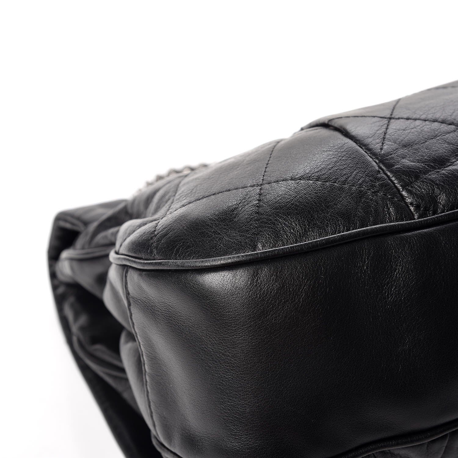 Chanel Calfskin Coco Pleats Flap Black 8 of 19