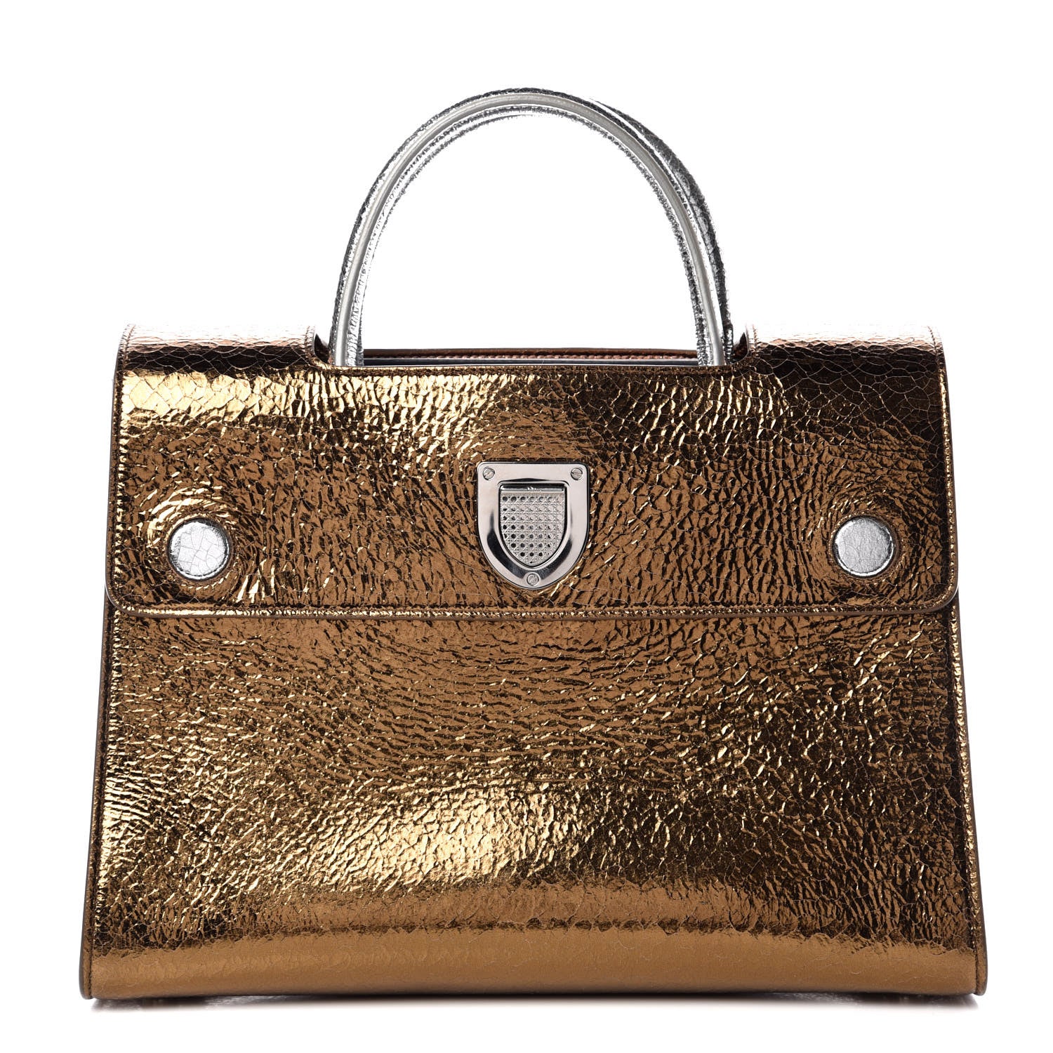 Christian Dior Metallic Calfskin Medium Diorever Flap Bronze 1 of 9