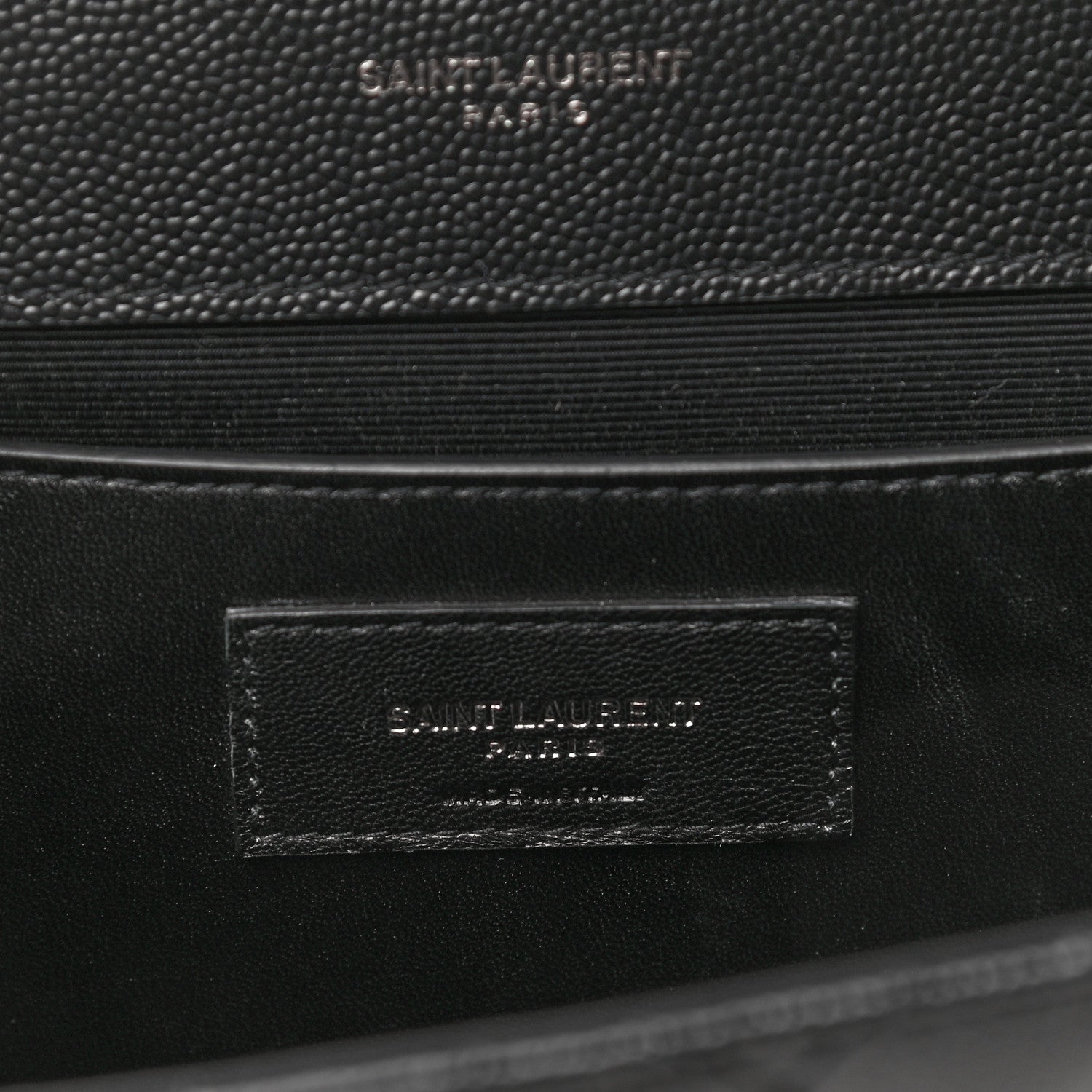 Saint Laurent Grain De Poudre Textured Mixed Matelasse Triquilt Medium Monogram Satchel Black 6 of 10