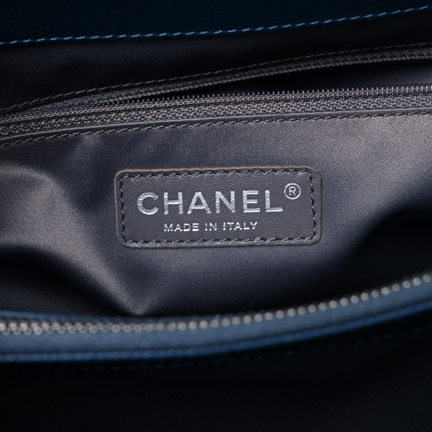 Caviar Quilted XL Grand Shopping Tote GST Navy Blue