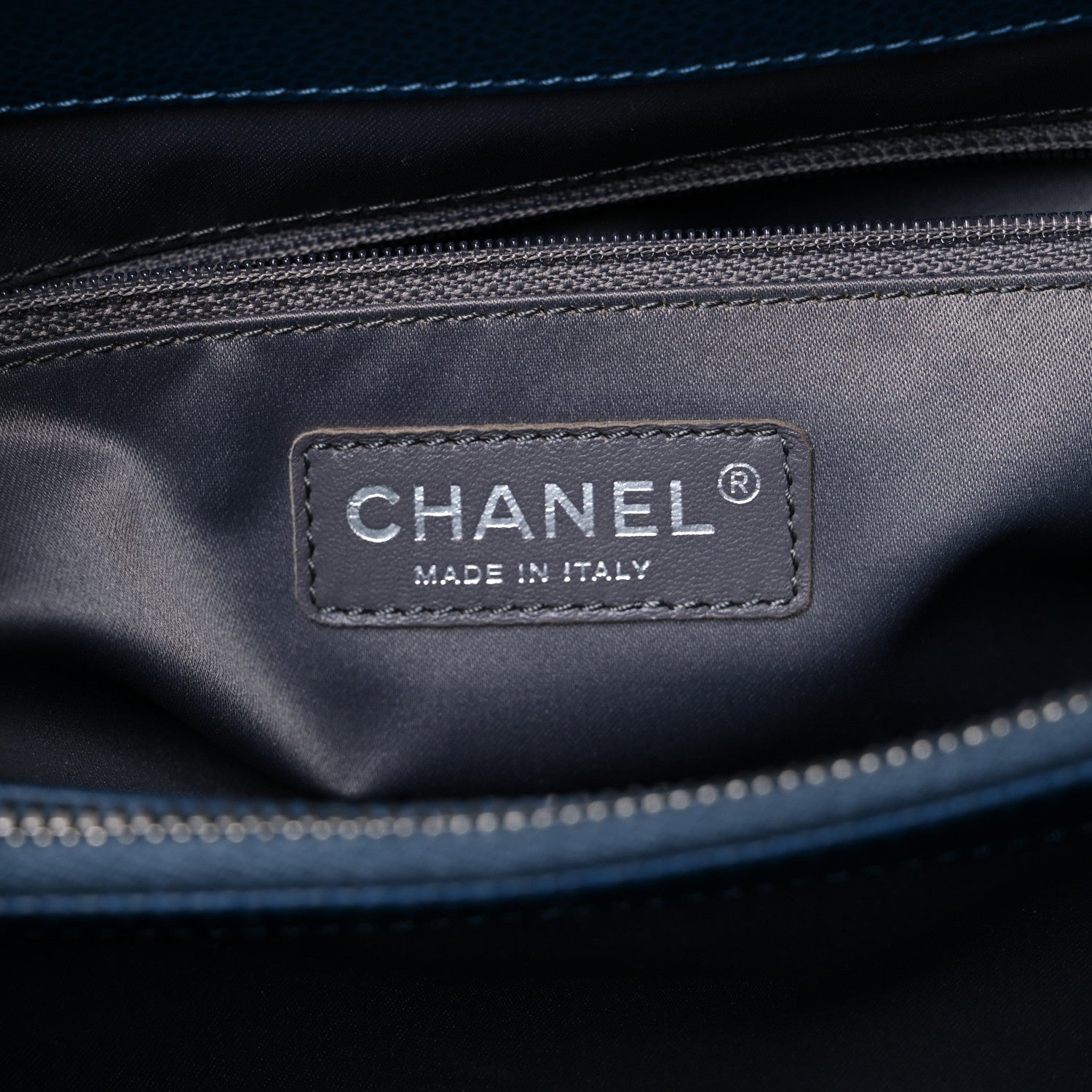 Chanel Caviar Quilted XL Grand Shopping Tote GST Navy Blue 6 of 15