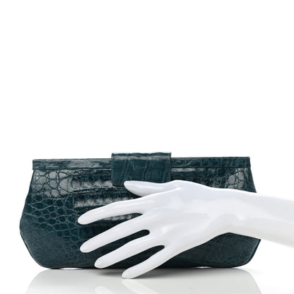 Nancy Gonzalez Crocodile Frame Clutch Blue 2 of 10