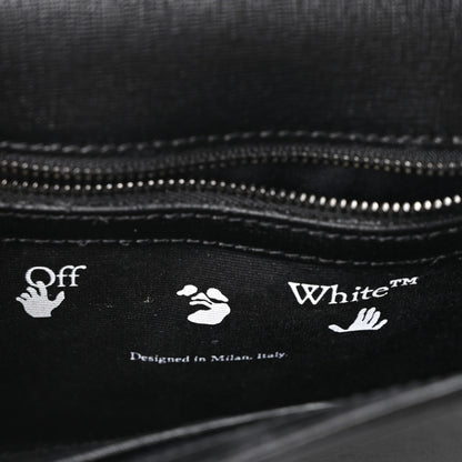 Off-White Saffiano Striped Mini Diag Binder Clip Bag Black White Indus 6 of 9