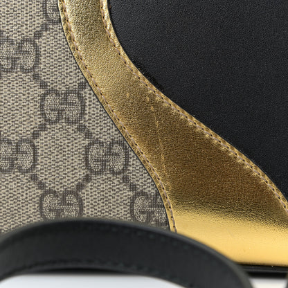 Gucci GG Supreme Monogram Small Osiride Top Handle Bag Black Gold 13 of 25