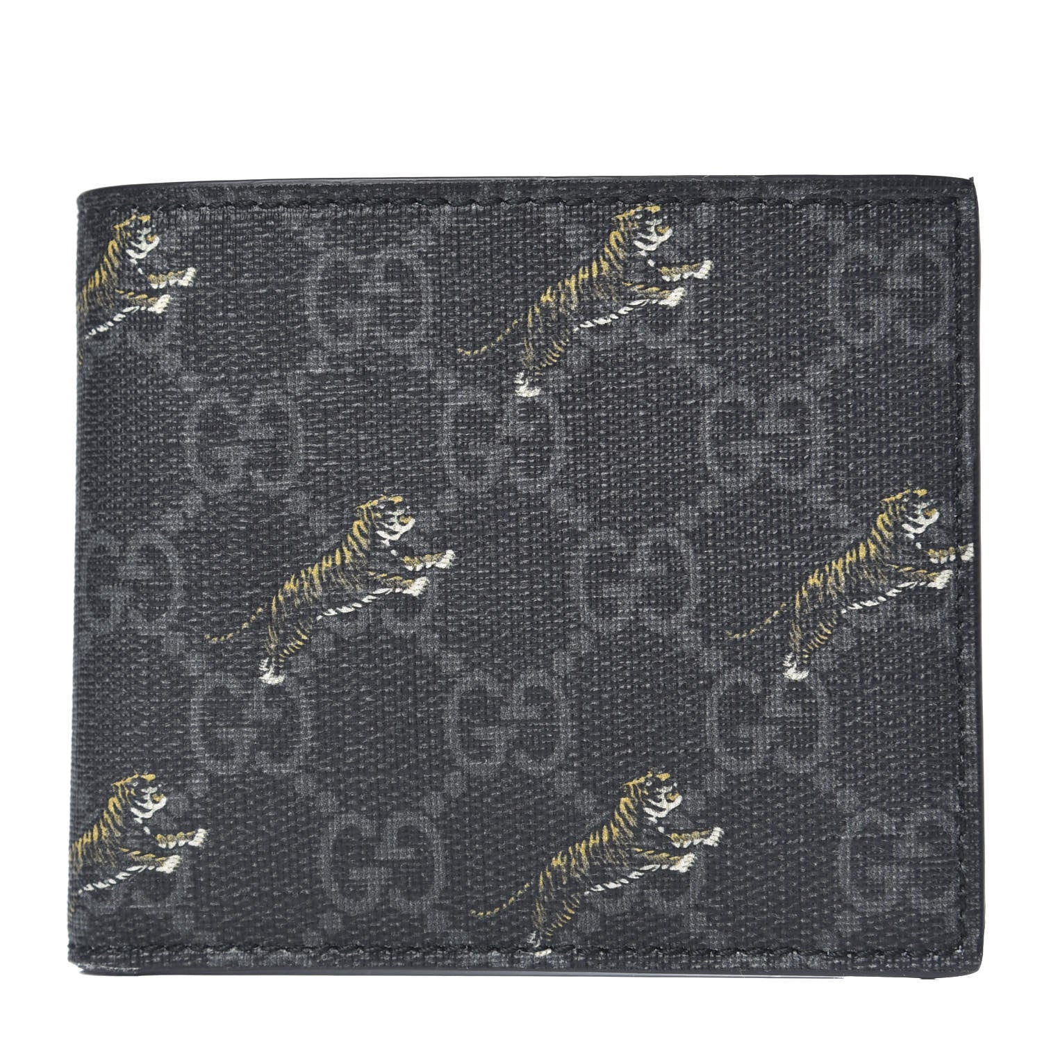 Gucci GG Supreme Monogram Tigers Wallet Black Multicolor 1 of 8