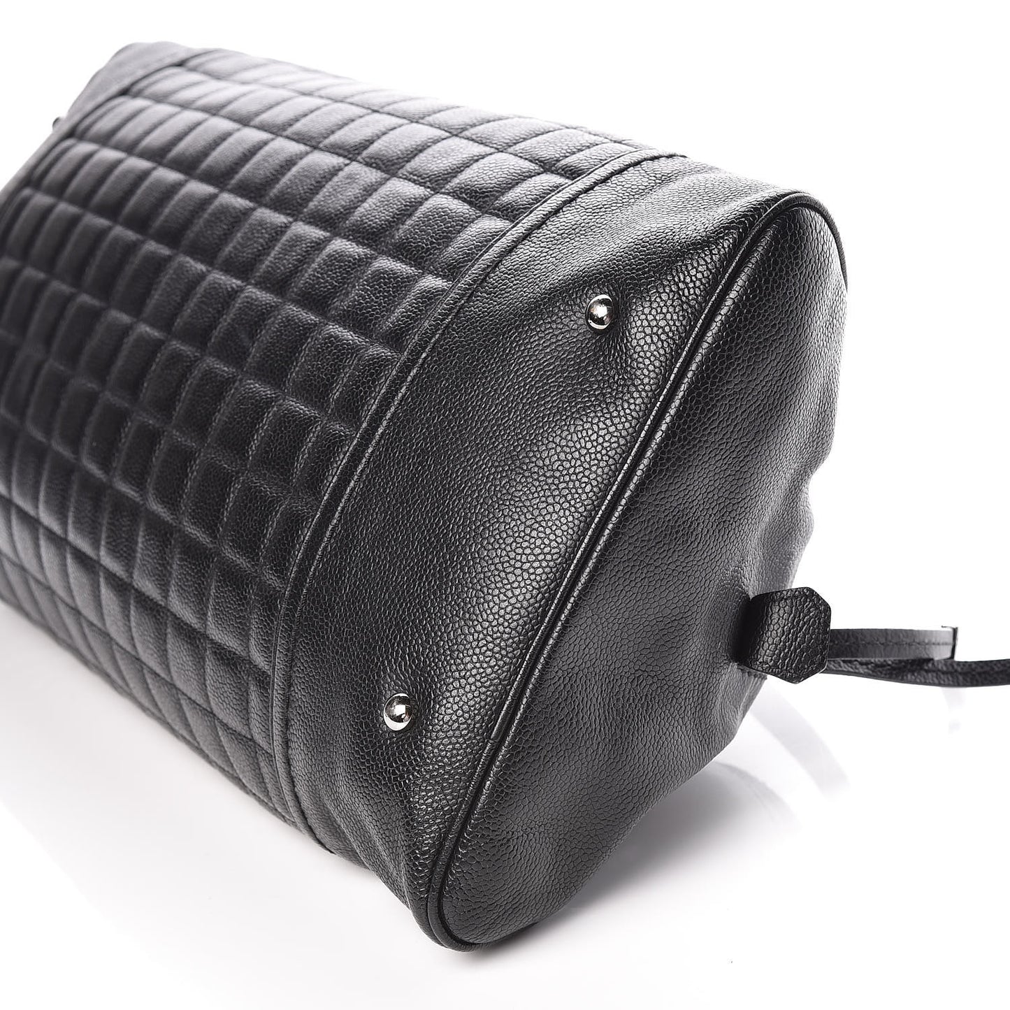 Caviar Square Quilted Dome Satchel Black