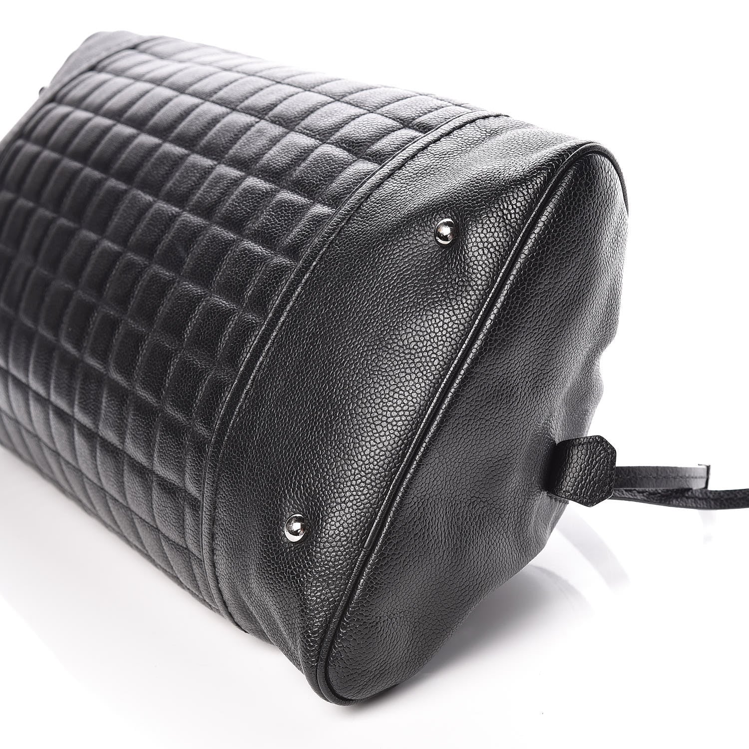 Chanel Caviar Square Quilted Dome Satchel Black 9 of 9