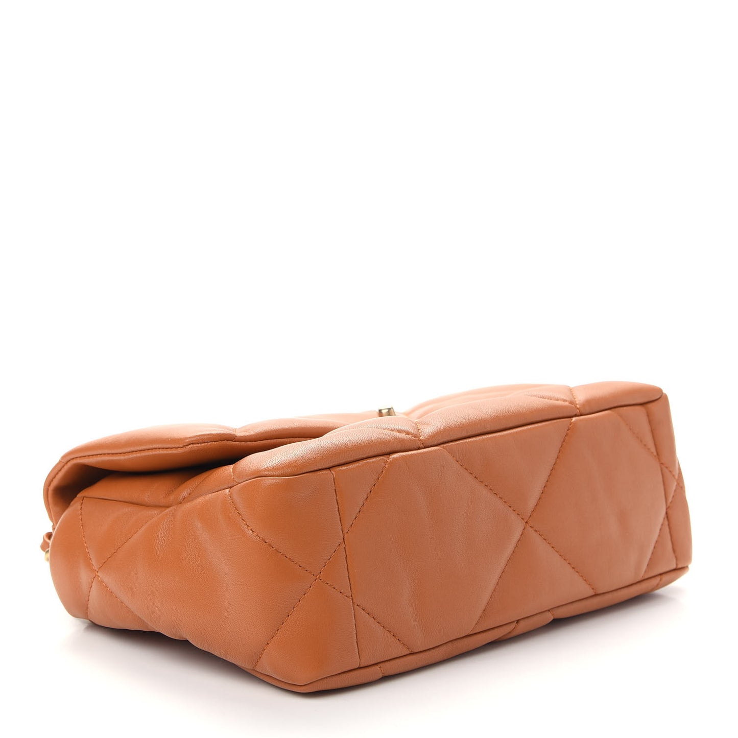 Lambskin Quilted Medium Chanel 19 Flap Light Brown