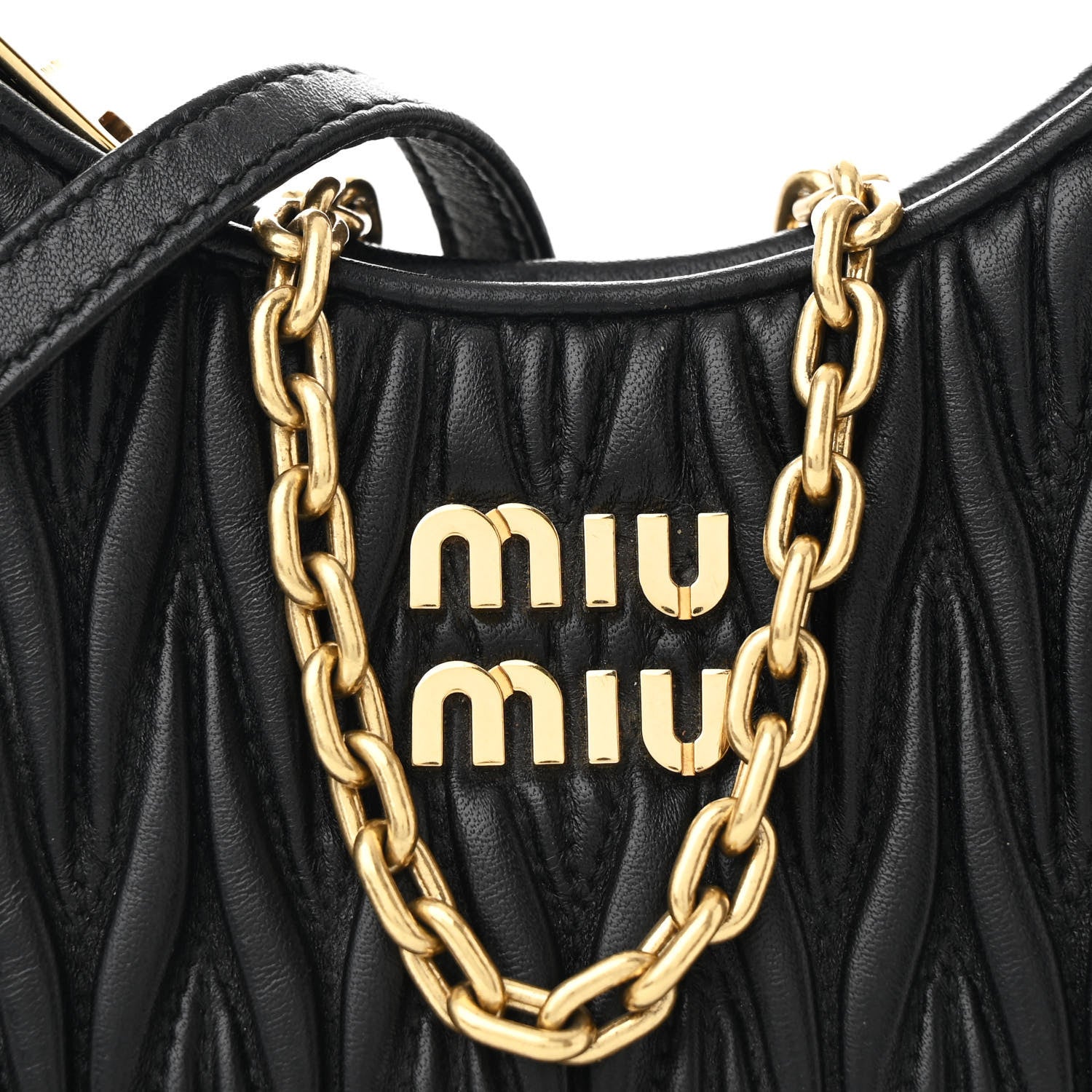 Miu Miu Nappa Matelasse Shoulder Bag Black 8 of 10