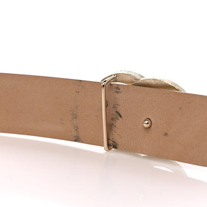 Chanel Metallic Calfskin Baguette Crystal CC Belt 85 34 Gold 6 of 7