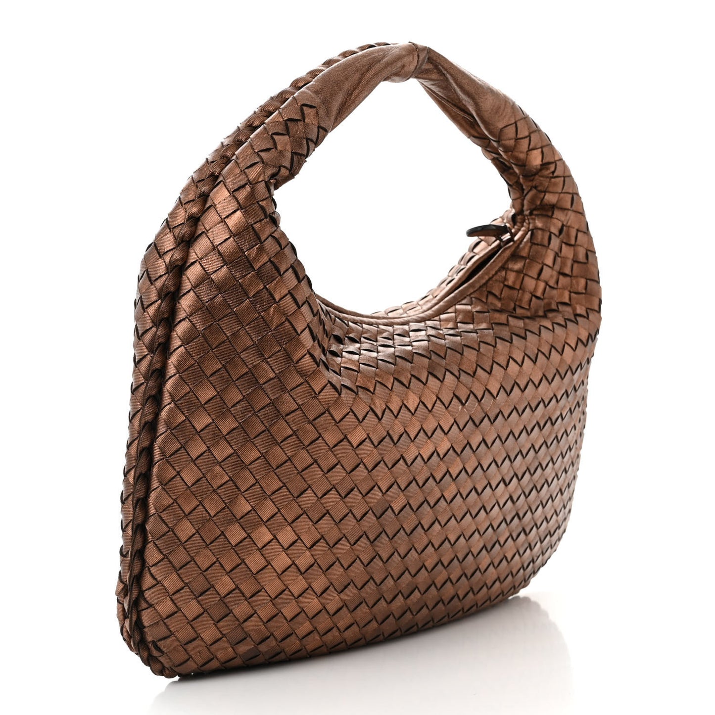 Metallic Nappa Intrecciato Medium Veneta Hobo Copper