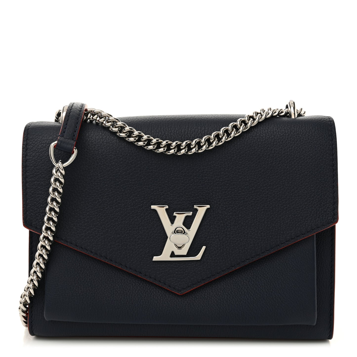Soft Calfskin My Lockme Chain Bag BB Marine Rouge