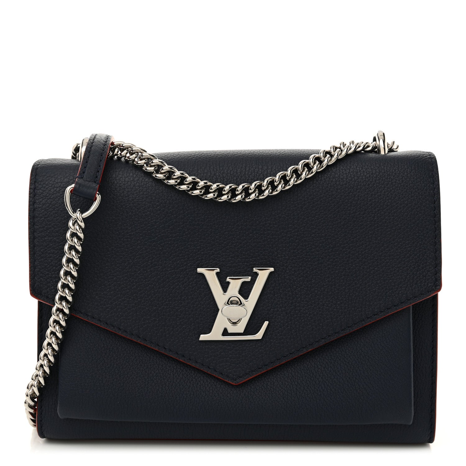 Louis Vuitton Soft Calfskin My Lockme Chain Bag BB Marine Rouge 1 of 9