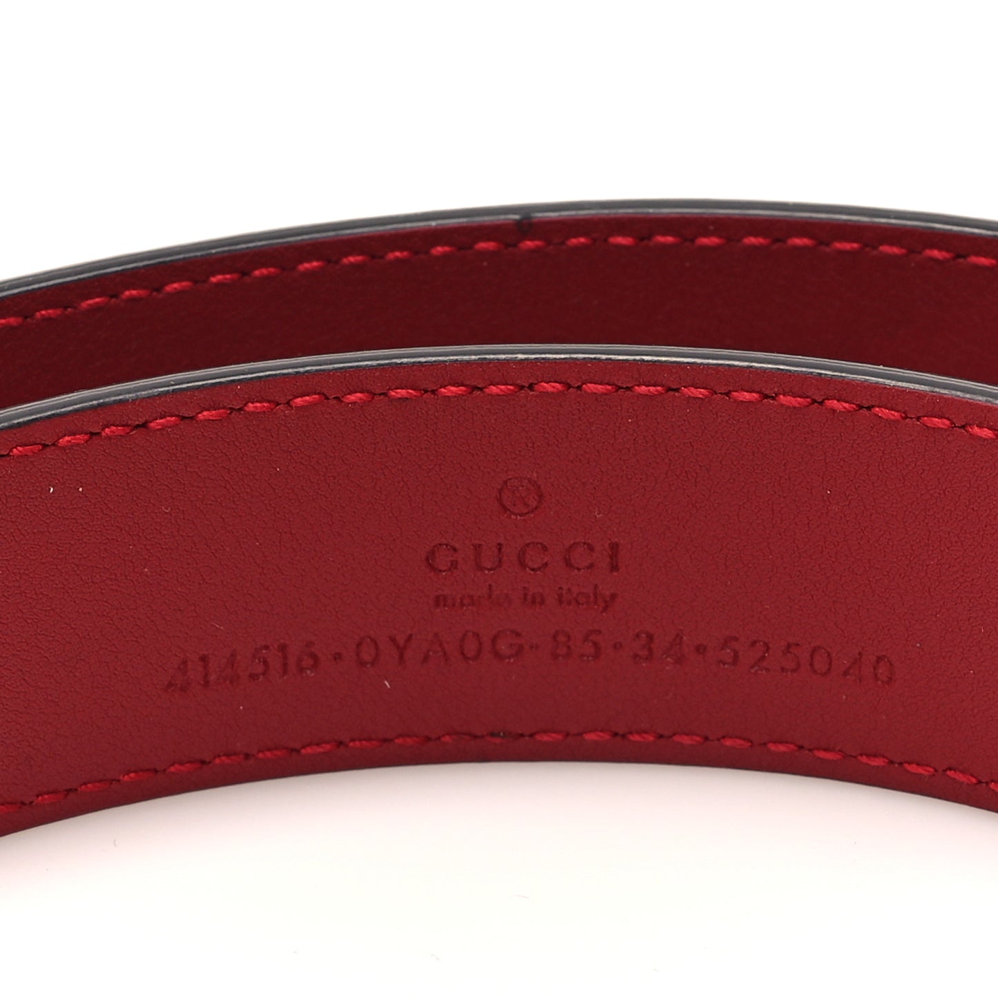 Plutone Calfskin Double G 30mm Belt 85 34 Rosso