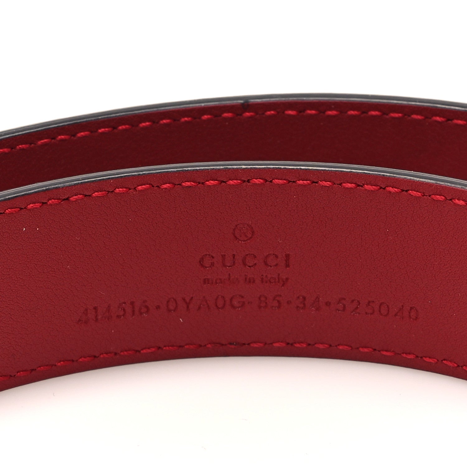 Gucci Plutone Calfskin Double G 30mm Belt 85 34 Rosso 3 of 4