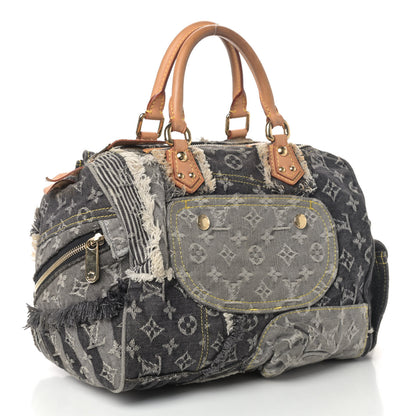 Louis Vuitton Denim Patchwork Speedy 30 Grey 2 of 4