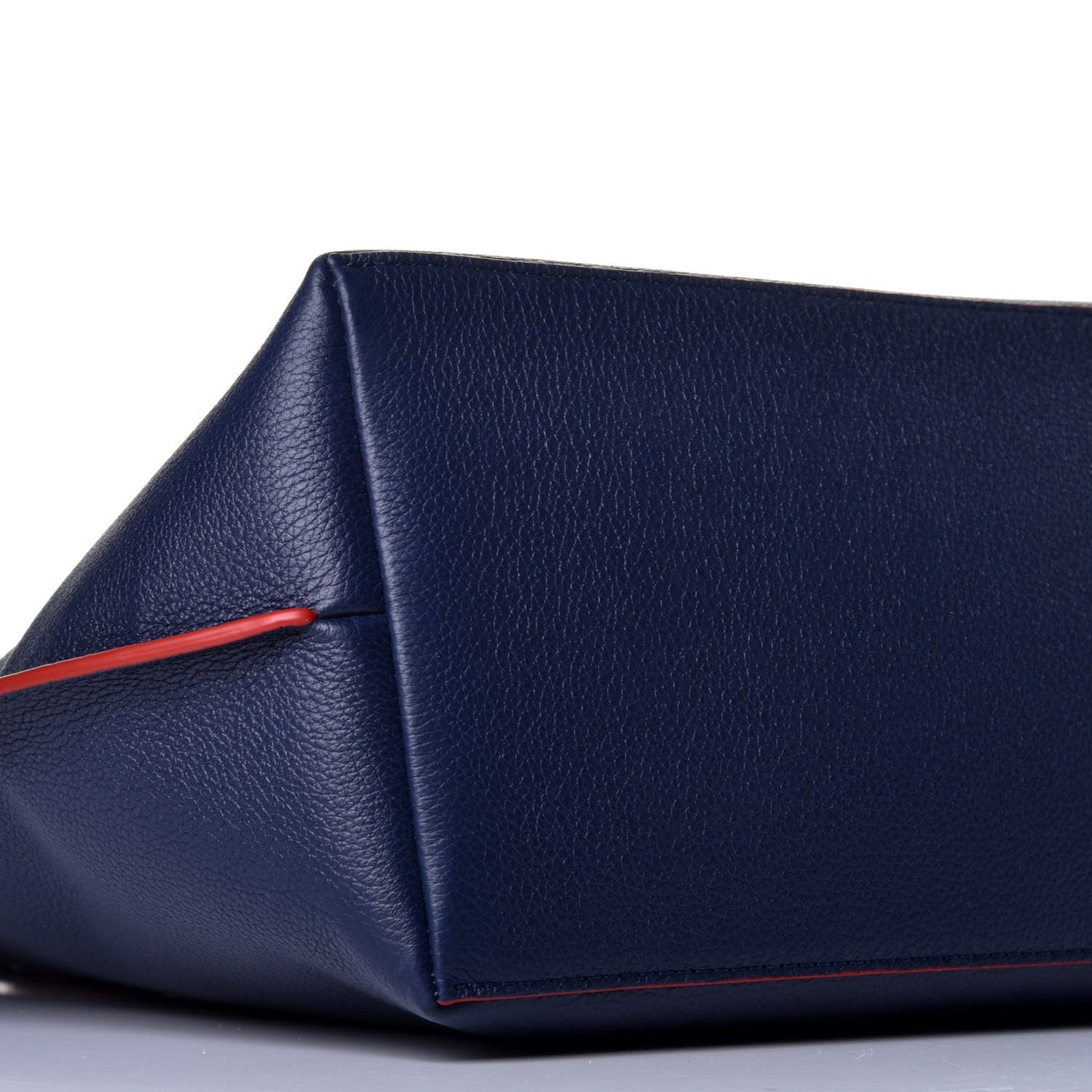 Calfskin Lockme Go Tote Marine Rouge