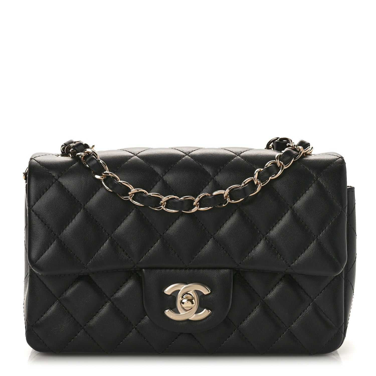 Chanel Lambskin Quilted Mini Rectangular Flap Black 1 of 10
