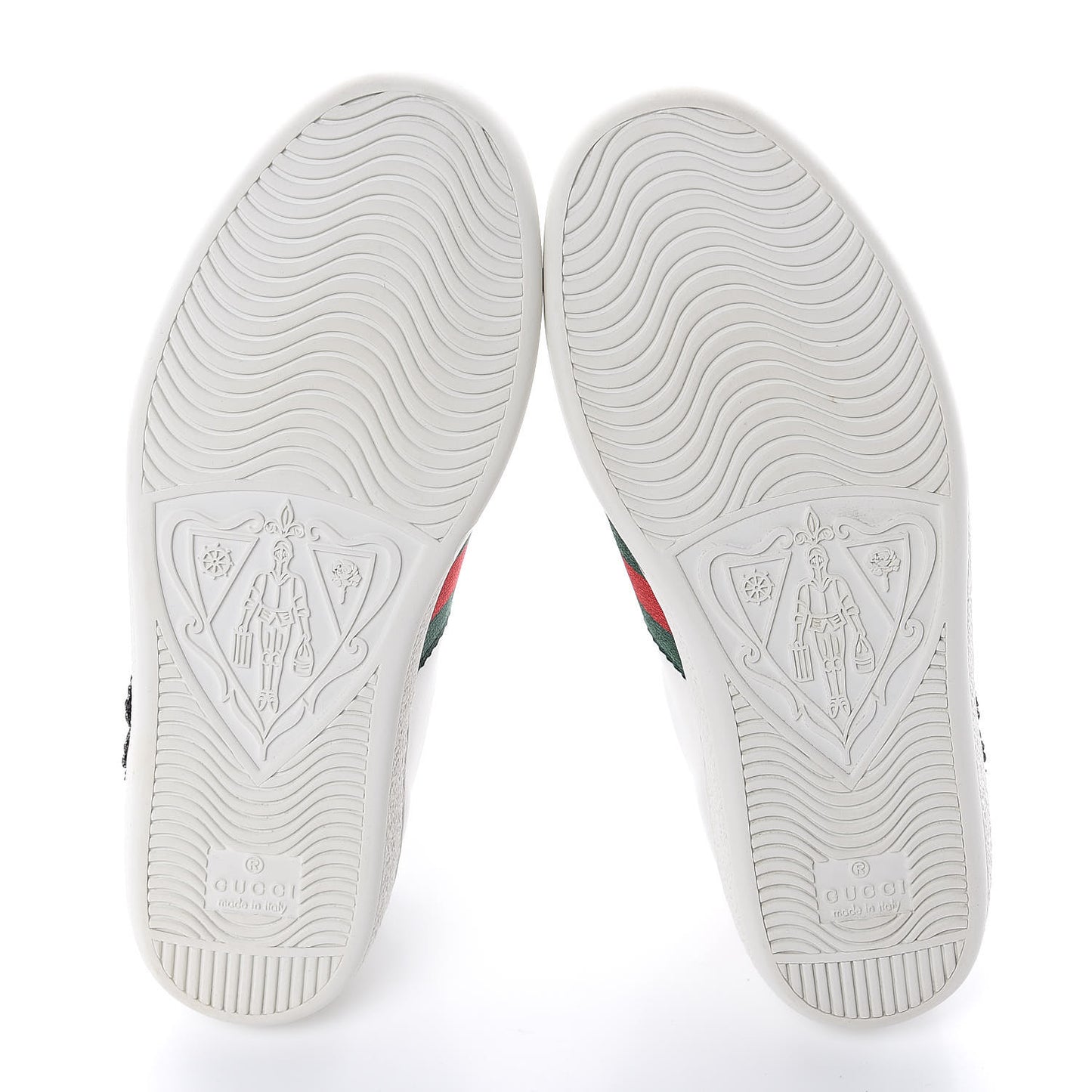 Calfskin Web Studded Womens Arrow Ace Sneakers 34 White