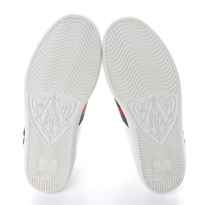 Gucci Calfskin Web Studded Womens Arrow Ace Sneakers 34 White 9 of 10