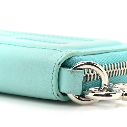 Fendi Vitello Flamingo Mini Zip Around Wallet Tiffany 10 of 17