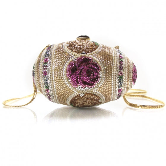 Swarovski Crystal Pearl Roses Egg Minaudiere