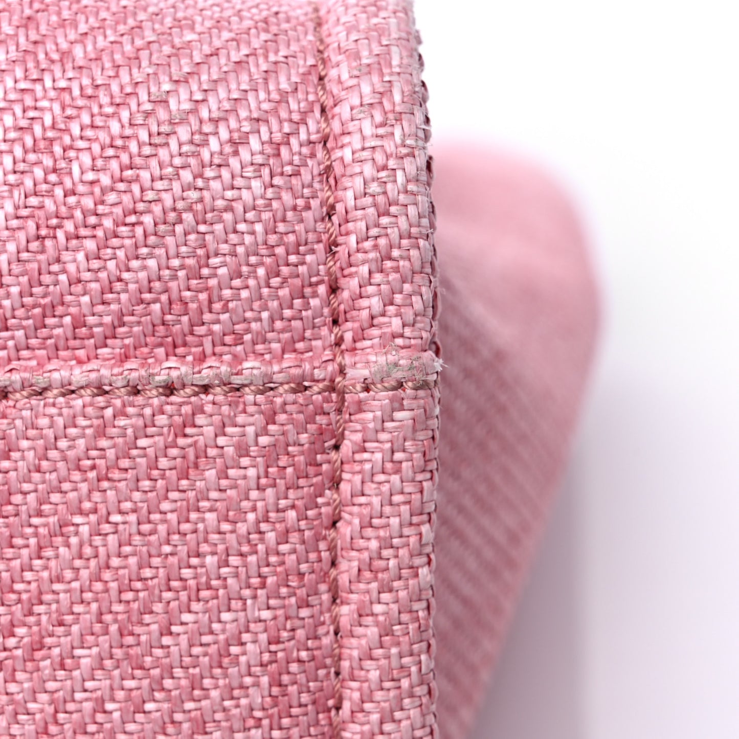 Woven Straw Raffia Small Deauville Tote Pink