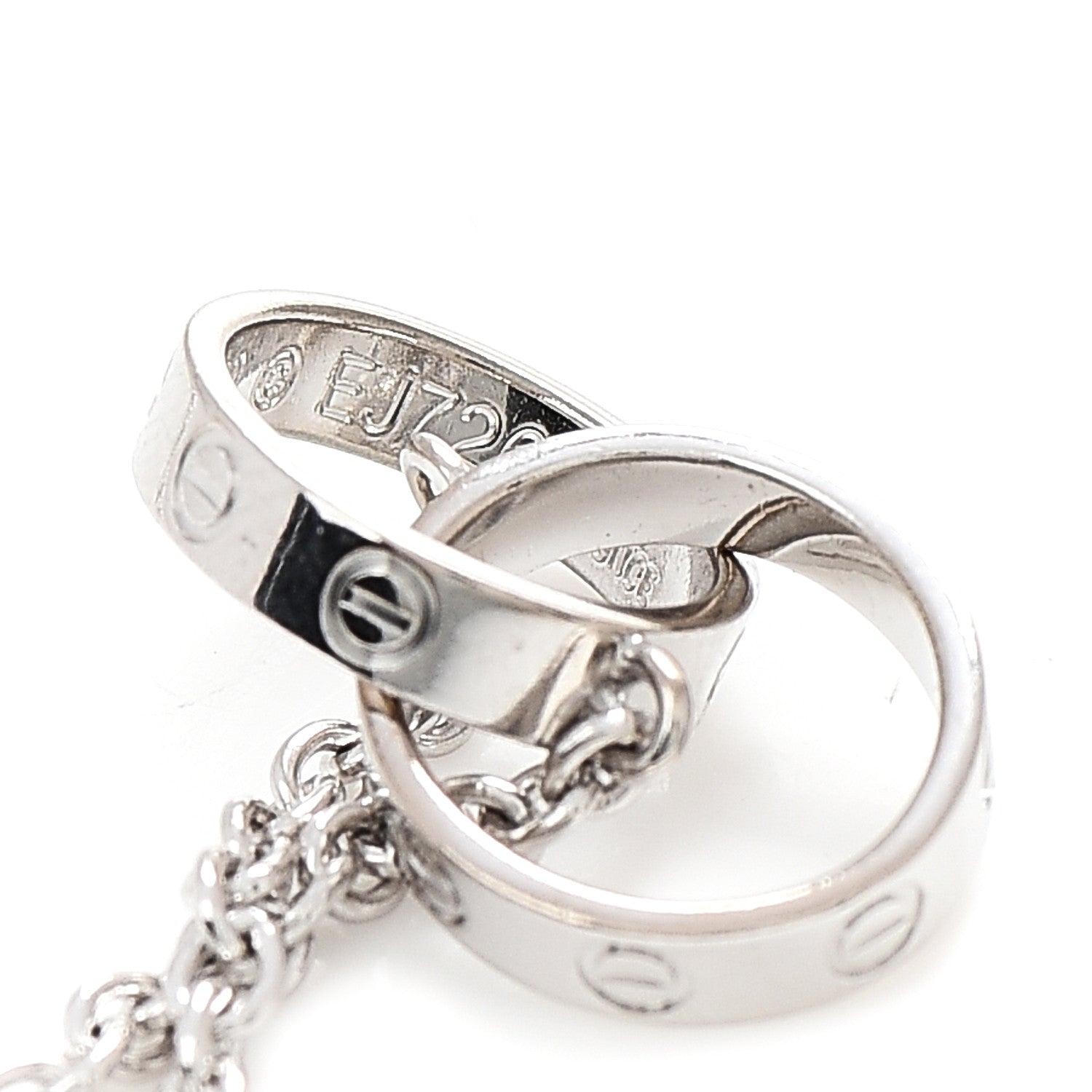 Cartier 18K White Gold Interlocking LOVE Necklace 7 of 7