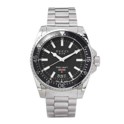 Gucci Stainless Steel 40mm Dive Quartz Watch Black 1 of 7