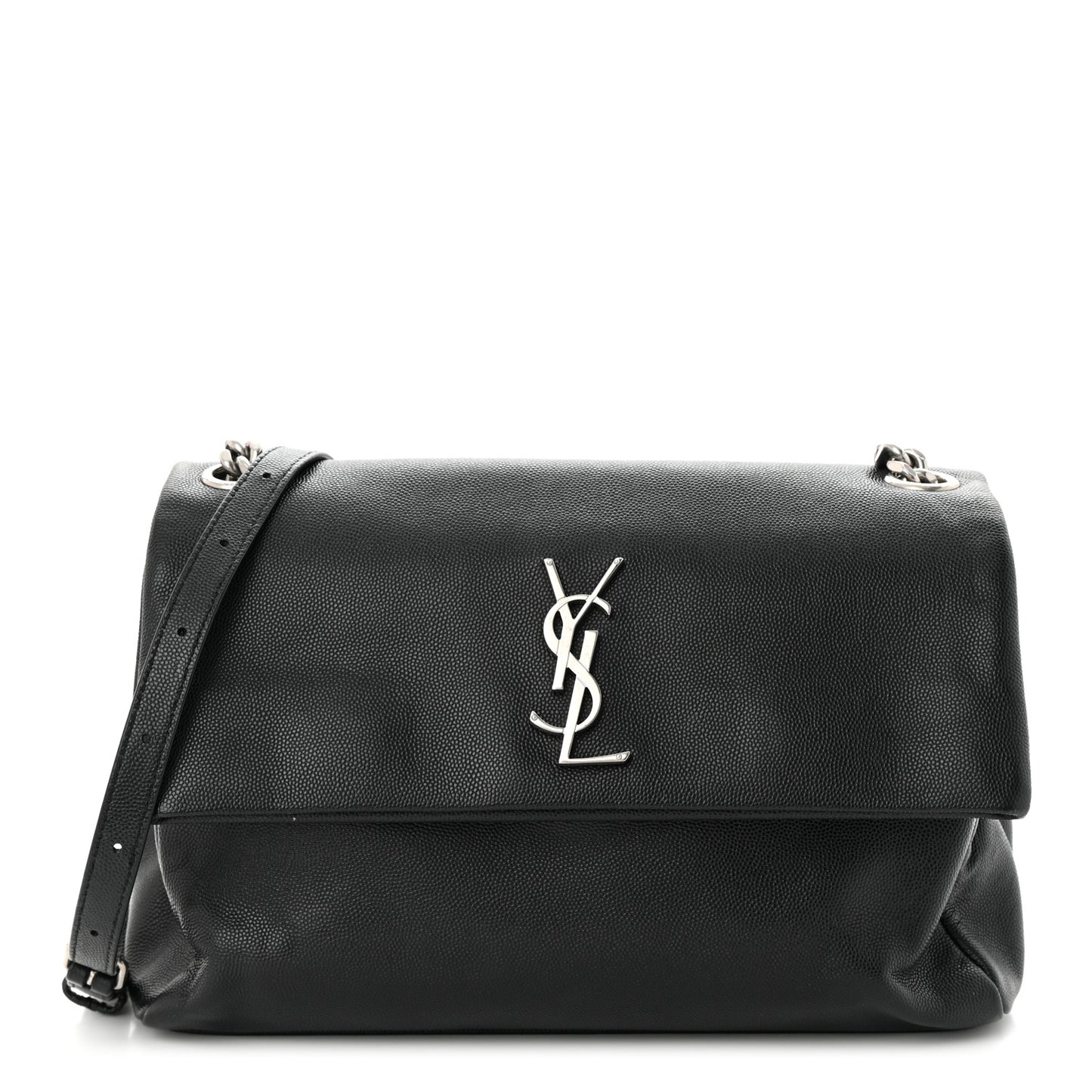 Grain De Poudre Small West Hollywood Monogram Fold-Over Bag Black
