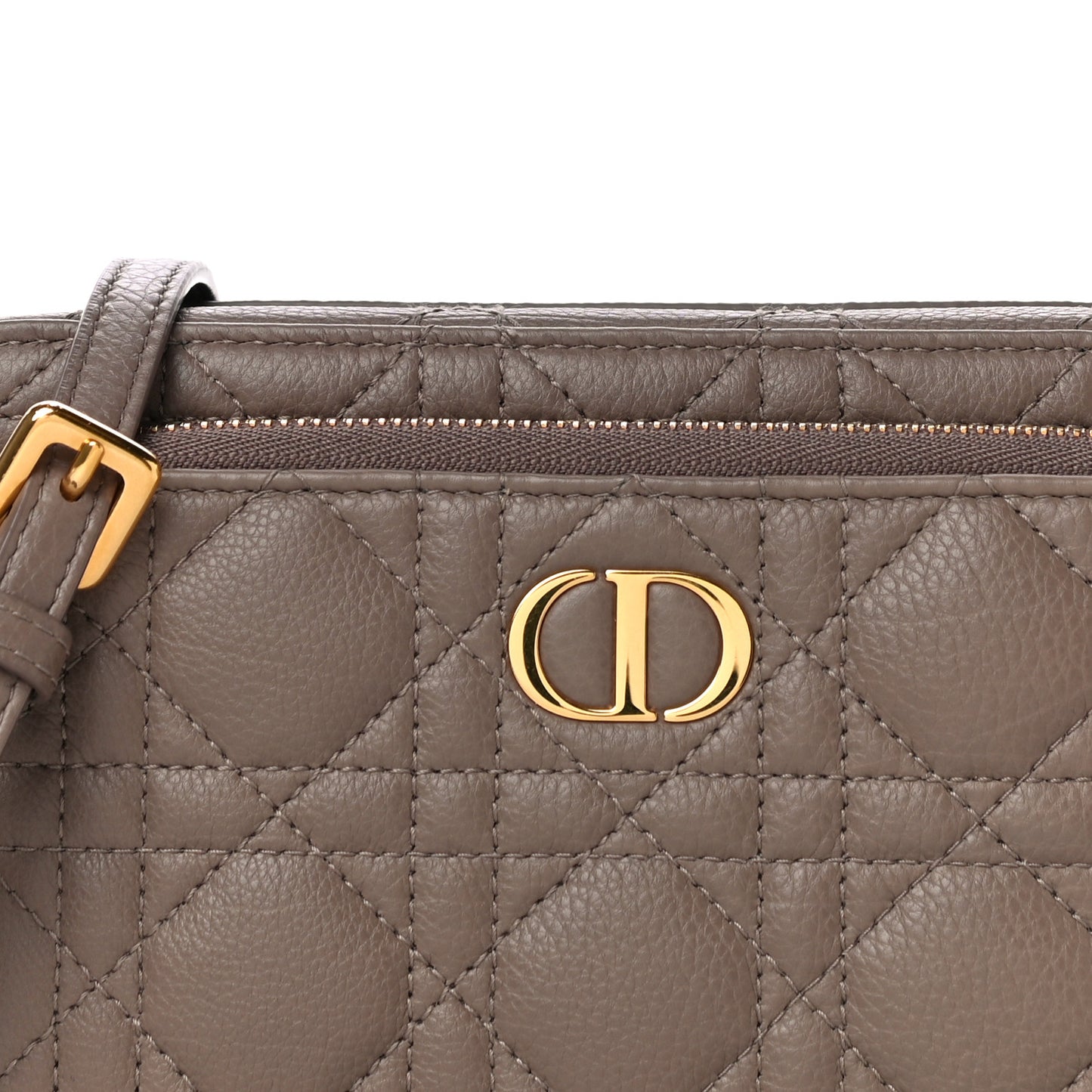 Supple Calfskin Caro Double Pouch Warm Taupe